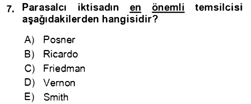 Makro İktisat 2020-2021 Yaz Okulu Sınavı - 7. soru