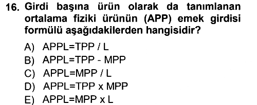 Mikro İktisat 2012-2013 Ara Sınav - 16. soru