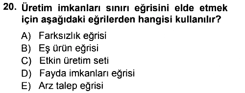 Mikro İktisat 2012-2013 Dönem Sonu Sınavı - 20. soru
