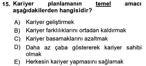Performans Yönetimi 2016-2017 Dönem Sonu Sınavı - 15. soru