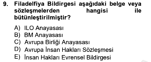 Sendikacılık 2012-2013 Ara Sınav - 9. soru