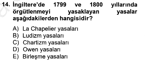 Sendikacılık 2012-2013 Ara Sınav - 14. soru