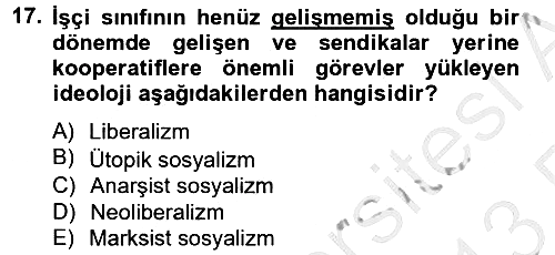 Sendikacılık 2012-2013 Ara Sınav - 17. soru