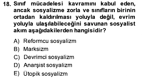 Sendikacılık 2013-2014 Ara Sınav - 18. soru