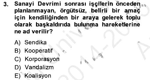 Sendikacılık 2014-2015 Ara Sınav - 3. soru