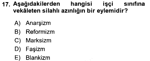 Sendikacılık 2015-2016 Ara Sınav - 17. soru