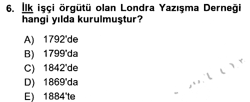 Sendikacılık 2016-2017 Ara Sınav - 6. soru