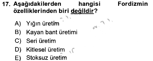 Sendikacılık 2016-2017 Ara Sınav - 17. soru