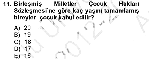 Sosyal Politika 2 2012-2013 Ara Sınav - 11. soru