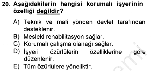 Sosyal Politika 2 2012-2013 Ara Sınav - 20. soru