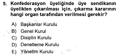 Toplu İş Hukuku 2021-2022 Yaz Okulu Sınavı - 5. soru