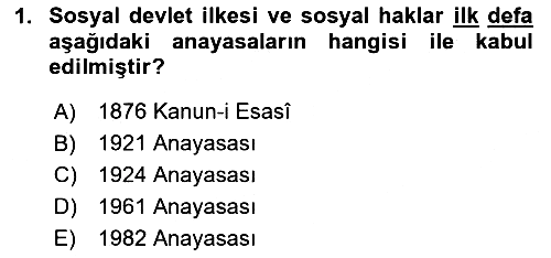 Türk Anayasa Hukuku 2020-2021 Yaz Okulu Sınavı - 1. soru