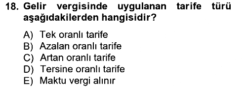 Türk Vergi Sistemi 2012-2013 Ara Sınav - 18. soru