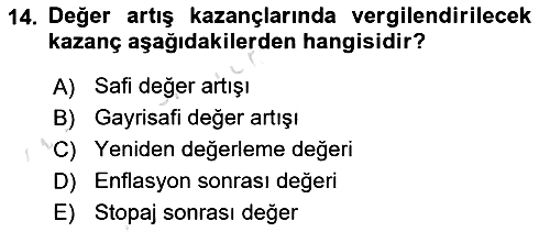 Türk Vergi Sistemi 2024-2025 Ara Sınav - 14. soru