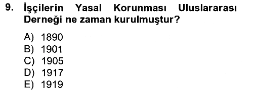 Uluslararası Sosyal Politika 2014-2015 Ara Sınav - 9. soru