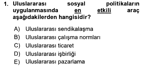 Uluslararası Sosyal Politika 2015-2016 Ara Sınav - 1. soru