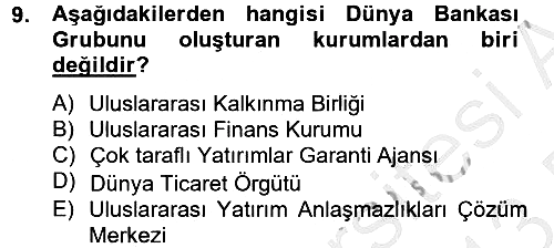 Uluslararası Sosyal Politika 2012-2013 Dönem Sonu Sınavı - 9. soru