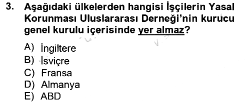 Uluslararası Sosyal Politika 2013-2014 Tek Ders Sınavı - 3. soru