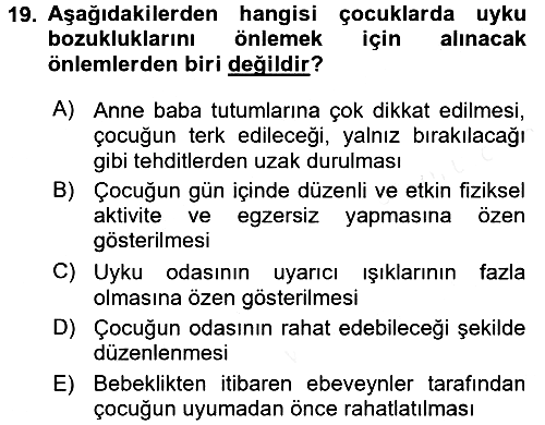 Aile Eğitimi 2017-2018 3 Ders Sınavı - 19. soru