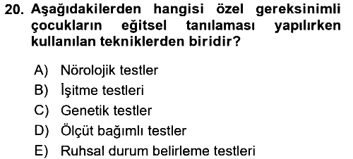 Aile Eğitimi 2017-2018 3 Ders Sınavı - 20. soru