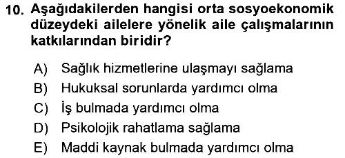 Aile Eğitimi 2017-2018 Ara Sınav - 10. soru