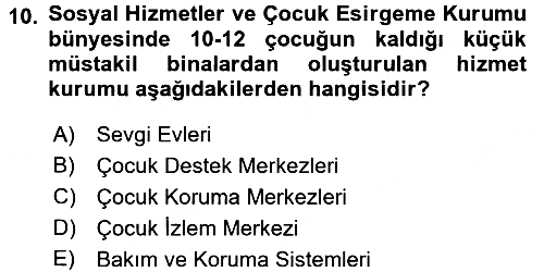 Aile Eğitimi 2016-2017 Dönem Sonu Sınavı - 10. soru