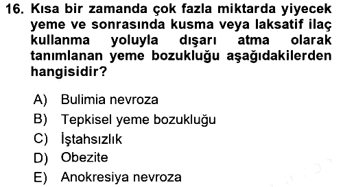 Aile Eğitimi 2017-2018 Dönem Sonu Sınavı - 16. soru