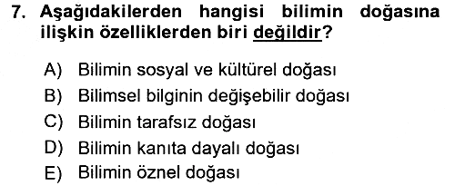 Çocuk, Bilim Ve Teknoloji 2016-2017 Ara Sınav - 7. soru