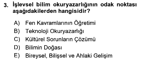Çocuk, Bilim Ve Teknoloji 2017-2018 Ara Sınav - 3. soru