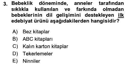 Çocuk Edebiyatı Ve Medya 2017-2018 Ara Sınav - 3. soru