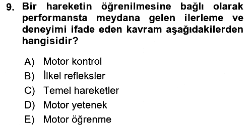 Çocuk Gelişimi 2016-2017 Ara Sınav - 9. soru