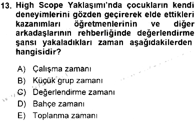 Çocuk Gelişiminde Alan Çalışmaları 2015-2016 Dönem Sonu Sınavı - 13. soru
