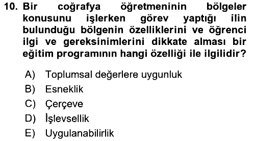 Çocuk Gelişiminde Program 2016-2017 Ara Sınav - 10. soru