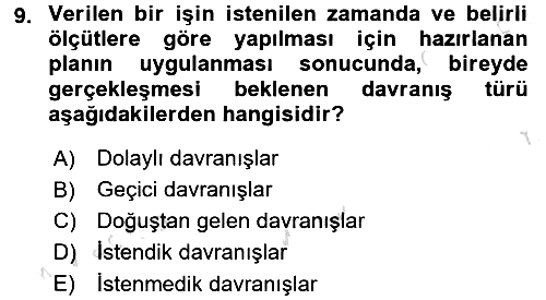 Çocuk Gelişiminde Program 2017-2018 Ara Sınav - 9. soru
