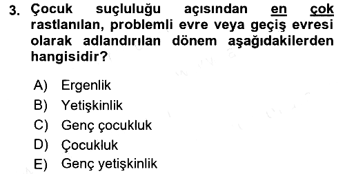 Çocuk Gelişiminde Program 2016-2017 Dönem Sonu Sınavı - 3. soru