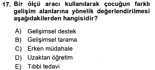 Çocuk Gelişiminde Program 2016-2017 Dönem Sonu Sınavı - 17. soru