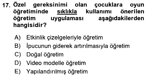 Çocuk Ve Oyun 2016-2017 3 Ders Sınavı - 17. soru