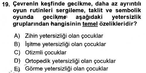 Çocuk Ve Oyun 2016-2017 3 Ders Sınavı - 19. soru