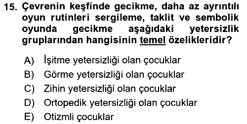 Çocuk Ve Oyun 2017-2018 3 Ders Sınavı - 15. soru