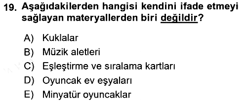 Çocuk Ve Oyun 2017-2018 Ara Sınav - 19. soru