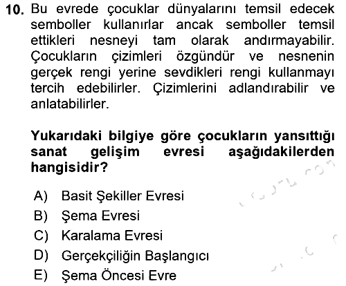 Çocuk Ve Oyun 2016-2017 Dönem Sonu Sınavı - 10. soru