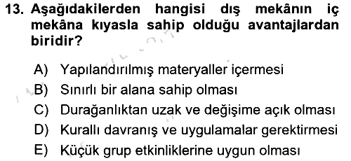 Çocuk Ve Oyun 2016-2017 Dönem Sonu Sınavı - 13. soru