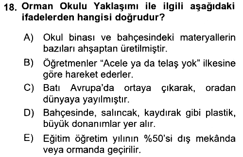 Çocuk Ve Oyun 2016-2017 Dönem Sonu Sınavı - 18. soru