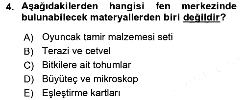 Çocuk Ve Oyun 2017-2018 Dönem Sonu Sınavı - 4. soru