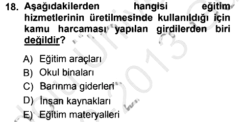 Eğitim Bilimine Giriş 2012-2013 Ara Sınav - 18. soru