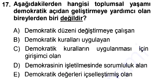 Eğitim Bilimine Giriş 2013-2014 Ara Sınav - 17. soru