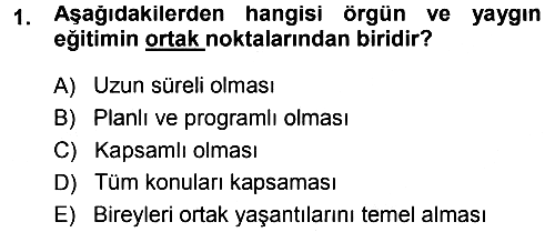 Eğitim Bilimine Giriş 2014-2015 Ara Sınav - 1. soru