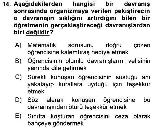 Eğitim Bilimine Giriş 2017-2018 Ara Sınav - 14. soru