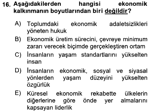 Eğitim Bilimine Giriş 2017-2018 Ara Sınav - 16. soru