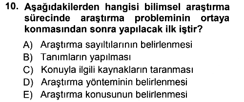 Eğitim Bilimine Giriş 2012-2013 Dönem Sonu Sınavı - 10. soru